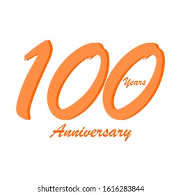 Vector design of 100th anniversary. great for banners, greeting cards, covers, leaflets. Vector illustration of anniversary celebration.