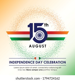 Vector design of 15th August Happy Independence Day of India, with stylish text, Ashoka Wheel and Indian Flag for the celebration of India Freedom Day.