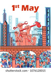 Vector design of 1st May Happy Labor Day on ocassion of International Workers' Day background