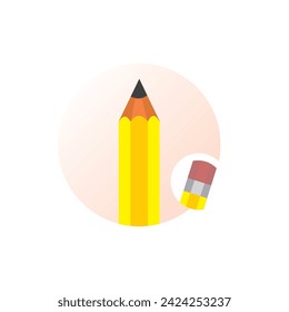 vector design of 2 pencils that have an eraser on the other end