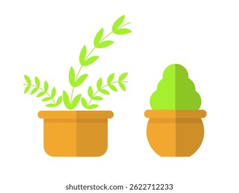 Projeto vetorial de 2 plantas para atender às suas necessidades de design plano.