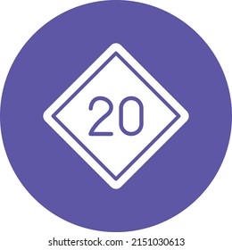Vector Design 20 Speed Limit Icon Style