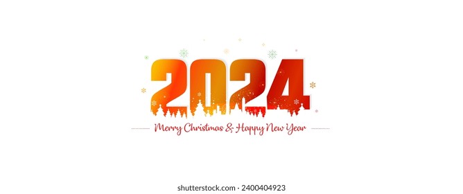 Vector design of 2024 Number. Merry Christmas eve and happy new year holiday background.