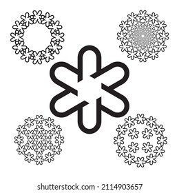 Vector design of 3 axis with round corner drawing in black and white
