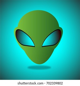 Vector design 3d green aliens just the head of the mascot