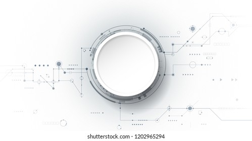 Vector design 3d paper circle with circuit board. Illustration Abstract modern futuristic, engineering, science, technology background. Hi tech digital connect, communication, high technology concept Vector design 3d paper circle with circuit board. Illustration Abstract modern futuristic, engineering, science, technology background. Hi tech digital connect, communication, high technology concept