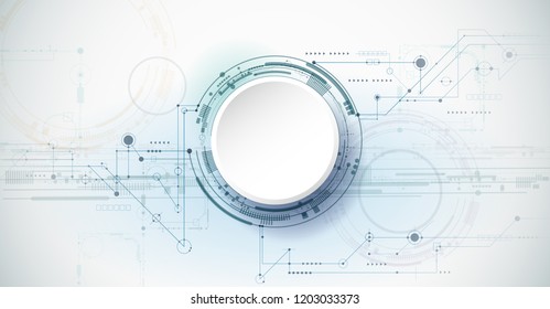 Projeto vetorial círculo de papel 3d com placa de circuito. Ilustração Abstrato moderno futurista, engenharia, ciência, fundo de tecnologia. Oi tecnologia digital connect, comunicação, conceito de alta tecnologia