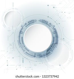 Vector design 3d paper circle with circuit board. Illustration Abstract modern futuristic, engineering, science, technology background. Hi tech digital connect, communication, high technology concept