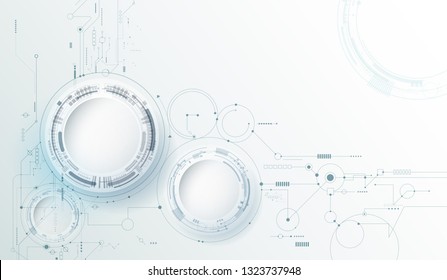 Vector design 3d paper circle with circuit board. Illustration Abstract modern futuristic, engineering, science, technology background. Hi tech digital connect, communication, high technology concept