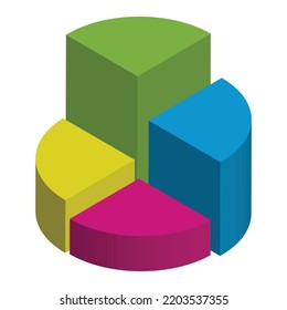 Vector Design Of 3d Pi Chart