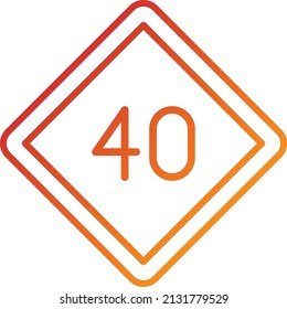 Vector Design 40 Speed Limit Icon Style