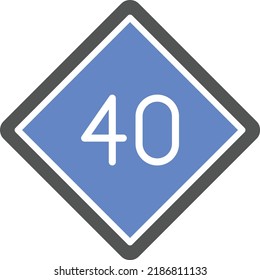 Vector Design 40 Speed Limit Icon Style