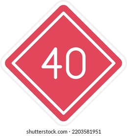 Vectordesign 40 Speed Limit Icon Style