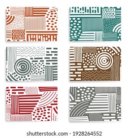 Vector Design of 6 Abstract Cards. Business Cards, Flyers, or Invitations