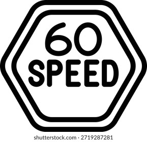 Estilo de ícone de limite de velocidade do Vetor Design 60