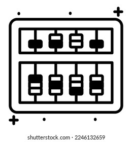 vector design of abacus, trendy icon of counting beads