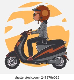 vector design about courier or motorbike rider