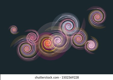 Vector design Abstact pastel Spiral line background illustration in nature color tone