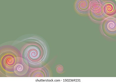 Vector design Abstact pastel Spiral line background illustration in nature color tone