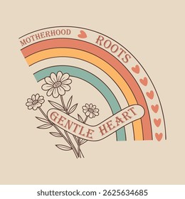Vector design with abstract art, a vintage illustration featuring birds and a hand, perfect for a happy Mothers Day or valentine card or a retro poster decoration
