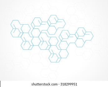 Vector design abstract background hexagon.