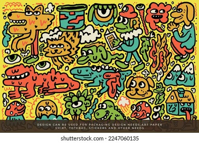 ilustración de doodle abstracto de diseño vectorial