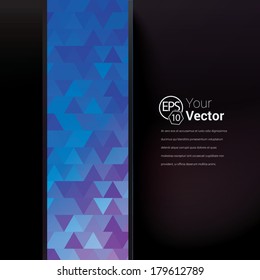 Vector design. Abstract geometric scalable eps10 composition of triangle pattern in a color scale, minimal layout design for print, for web, for infographics illustration or cover design blue edition