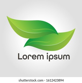 Vector design of abstract green leaf icon icons, garden, plants, nature and ecological vector logo. Icons Logotype the concept of a happy life. Vector illustration of green eco