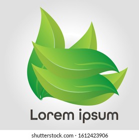 Vector design of abstract green leaf icon icons, garden, plants, nature and ecological vector logo. Icons Logotype the concept of a happy life. Vector illustration of green eco