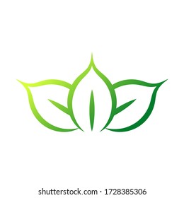 Vector design of an abstract green leaf icon. vector logo of a garden, plant, nature and ecology. Icons Logotype the concept of a happy life. Vector illustration, graphic design can be edited