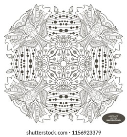 Vector design with abstract hand drawn waves pattern with decorative element. Template design for card. 