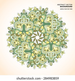 Vector design with abstract hand drawn waves pattern with decorative element. Template design for card. 