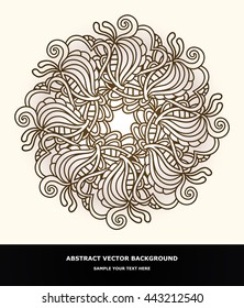 Vector design with abstract hand drawn waves pattern with decorative element. Template design for card. 