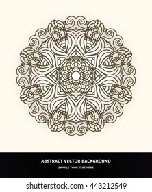 Vector design with abstract hand drawn waves pattern with decorative element. Template design for card. 