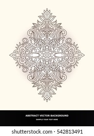 Vector design with abstract hand drawn waves pattern with decorative element. Template design for card. 