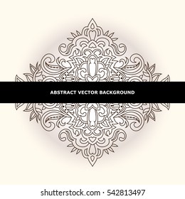 Vector design with abstract hand drawn waves pattern with decorative element. Template design for card. 
