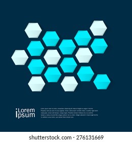 Vector design  abstract hexagon medical 3d background.illustration EPS10