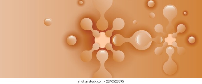 Vector design abstract icon. Water pattern texture. Internet technology banner. Molecular structure research.