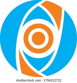 Diseño vectorial de un logotipo abstracto en azul y naranja con un tema de círculo