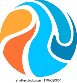 Vector Design of an Abstract Logo in Blue and Orange with a Circle Theme