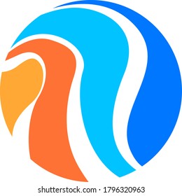 Vector Design of an Abstract Logo in Blue and Orange with a Circle Theme