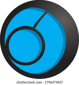 Diseño vectorial de un logotipo abstracto en azul y negro con tema de círculo