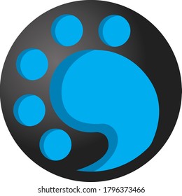 Vector Design of an Abstract Logo in Blue and Black with Circle Theme