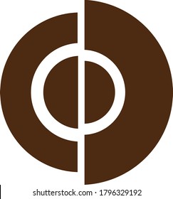 Diseño vectorial de un logotipo abstracto en marrón con un tema de círculo