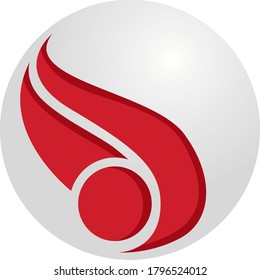 Vector Design of an Abstract Logo in Red and White with a Circle Theme