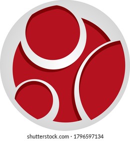 Vector Design of an Abstract Logo in Red and White with a Circle Theme