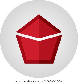 Diseño vectorial de un logotipo abstracto en rojo y blanco con un tema de círculo