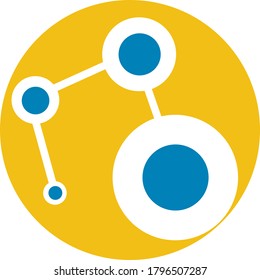  Vector Design of an Abstract Logo in Yellow and Blue with a Circle Theme