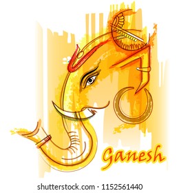 Vector design of Abstract painting of Indian Lord Ganpati for Ganesh Chaturthi festival of India