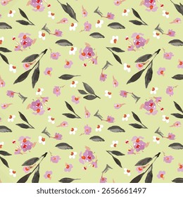 vector design, abstract seamless pattern of  small flowers, for digital print ideas on fabric or background image.